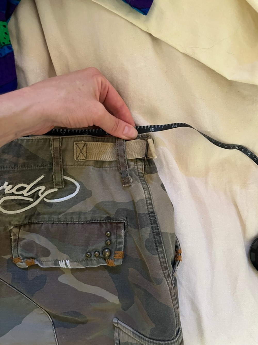 Vintage Ed Hardy Green Camo Cargo Mini Skirt - Picture 6 of 6